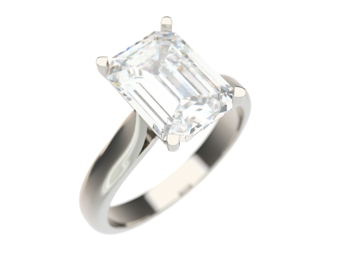 Ring emerald cut diamond engagement