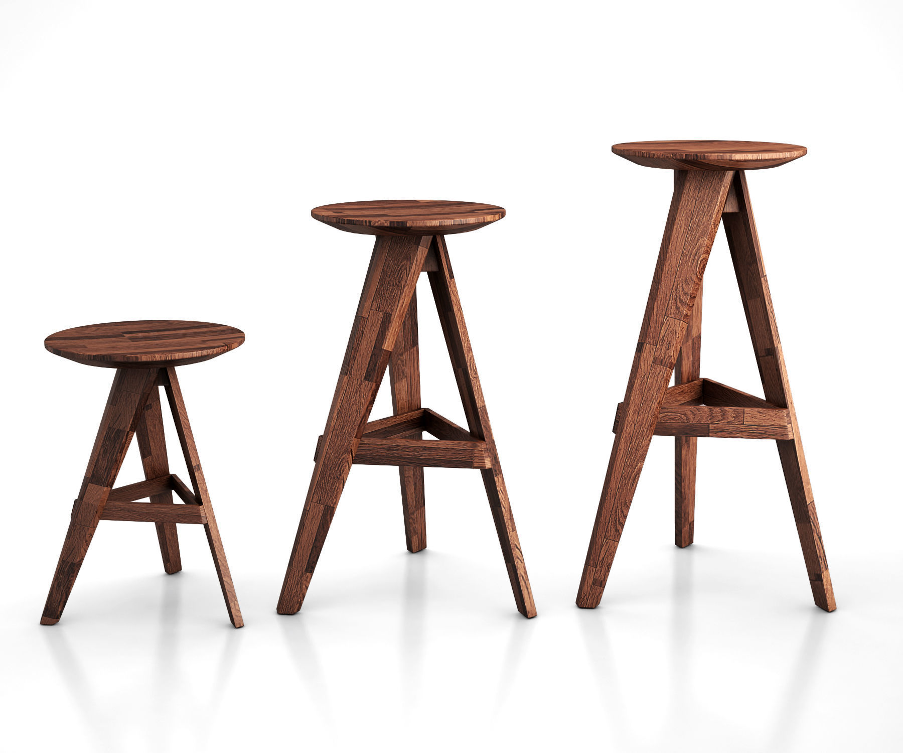 Piece round stool and bar stool