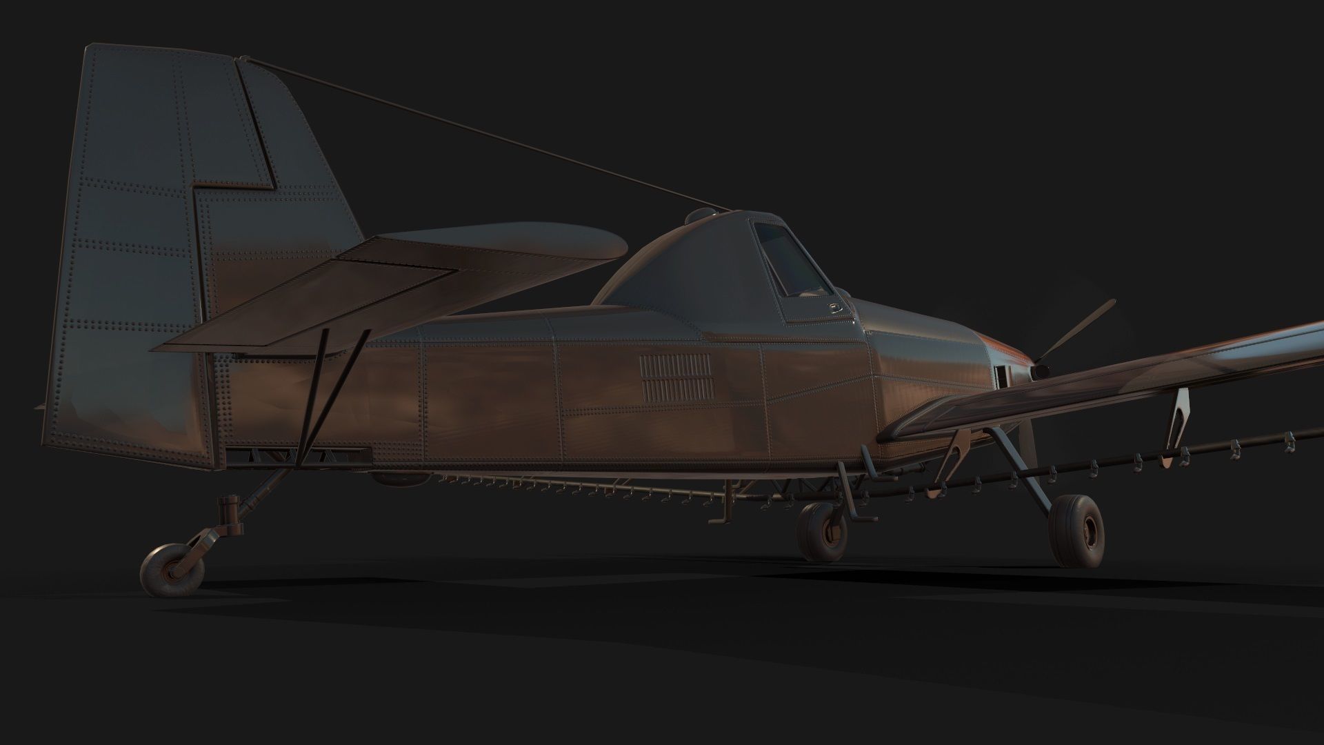 Low Poly PBR Crop Duster Low-poly 3D model_22