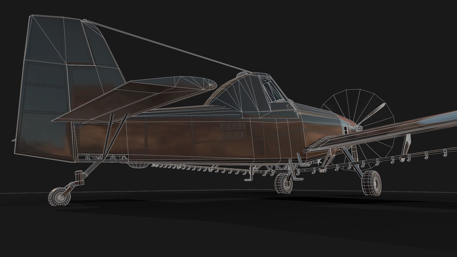 Low Poly PBR Crop Duster Low-poly 3D model_23