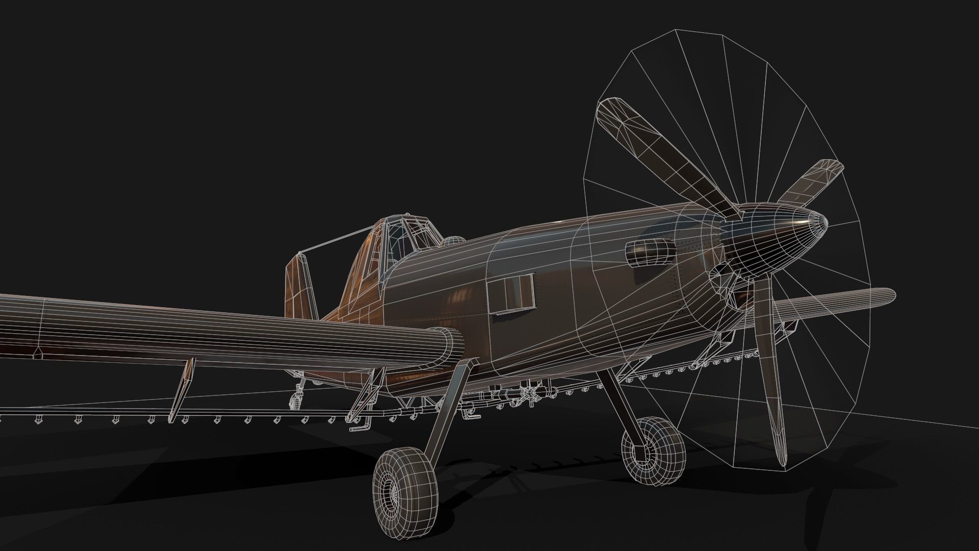 Low Poly PBR Crop Duster Low-poly 3D model_20