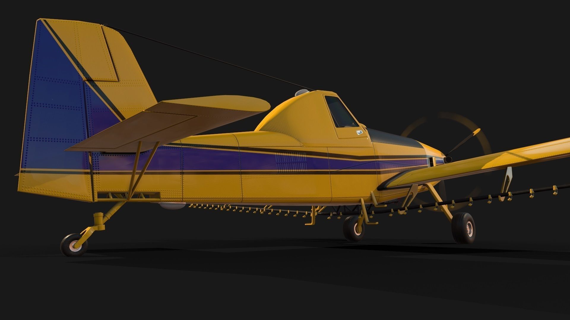 Low Poly PBR Crop Duster Low-poly 3D model_21
