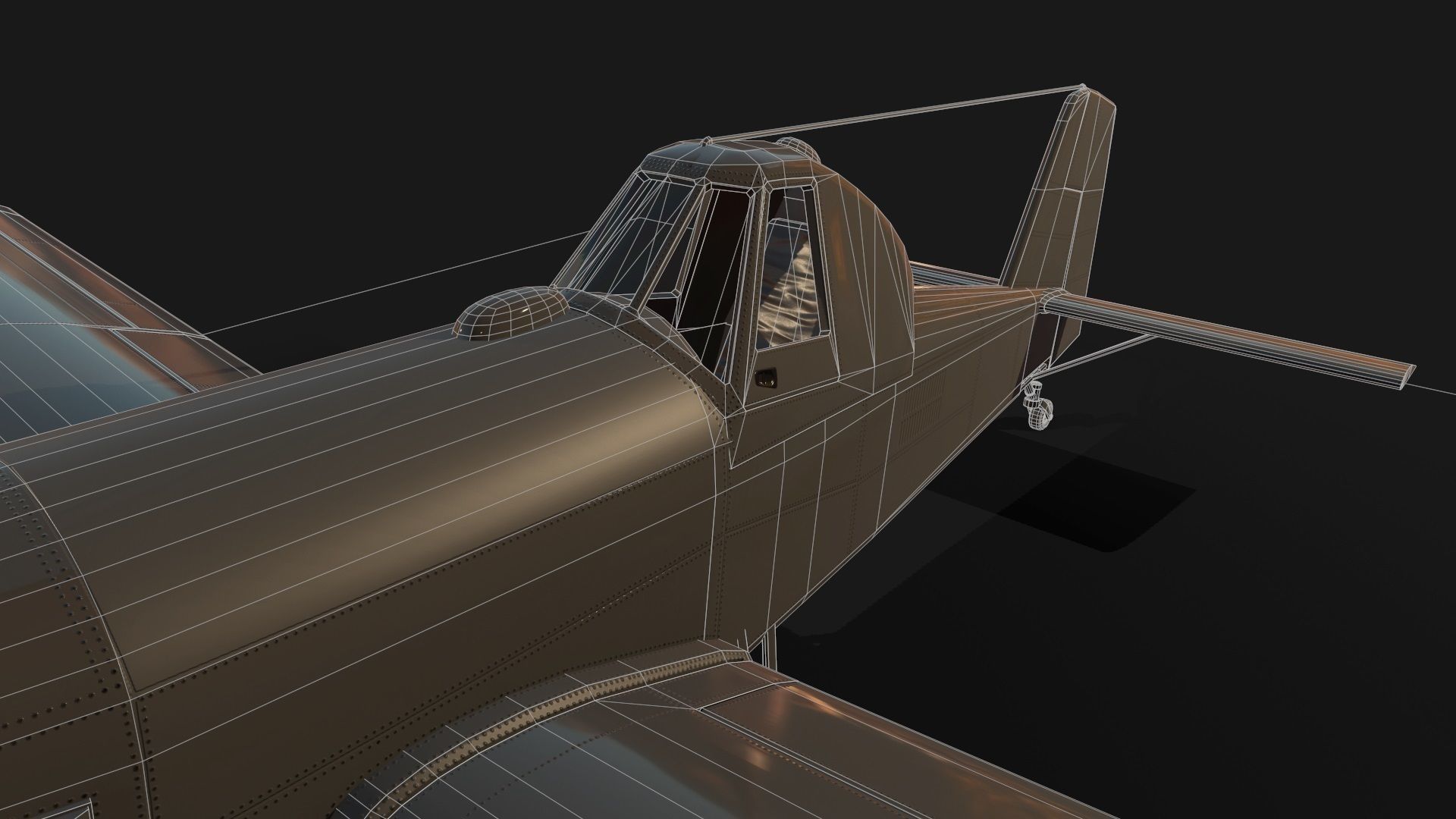 Low Poly PBR Crop Duster Low-poly 3D model_17