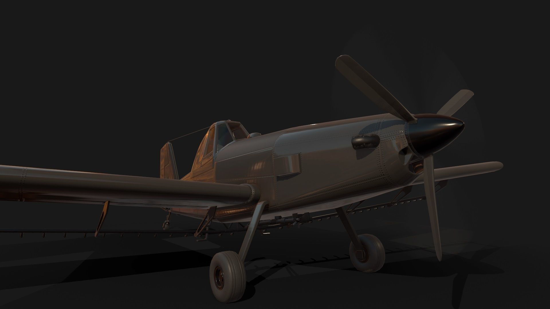 Low Poly PBR Crop Duster Low-poly 3D model_19