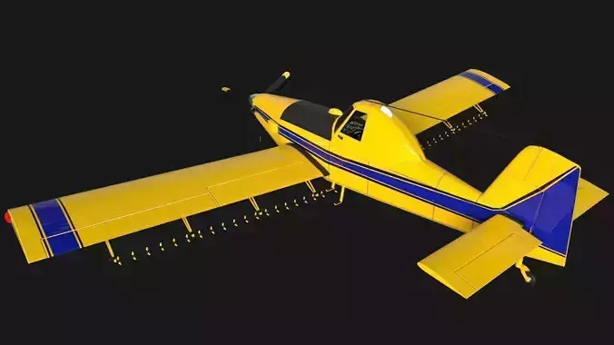 Low Poly PBR Crop Duster Low-poly 3D model