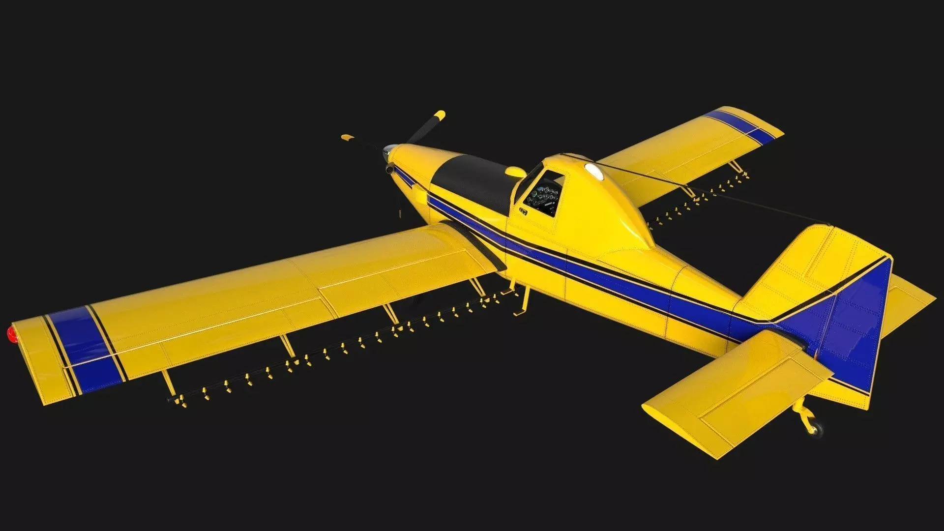 Low Poly PBR Crop Duster Low-poly 3D model_0
