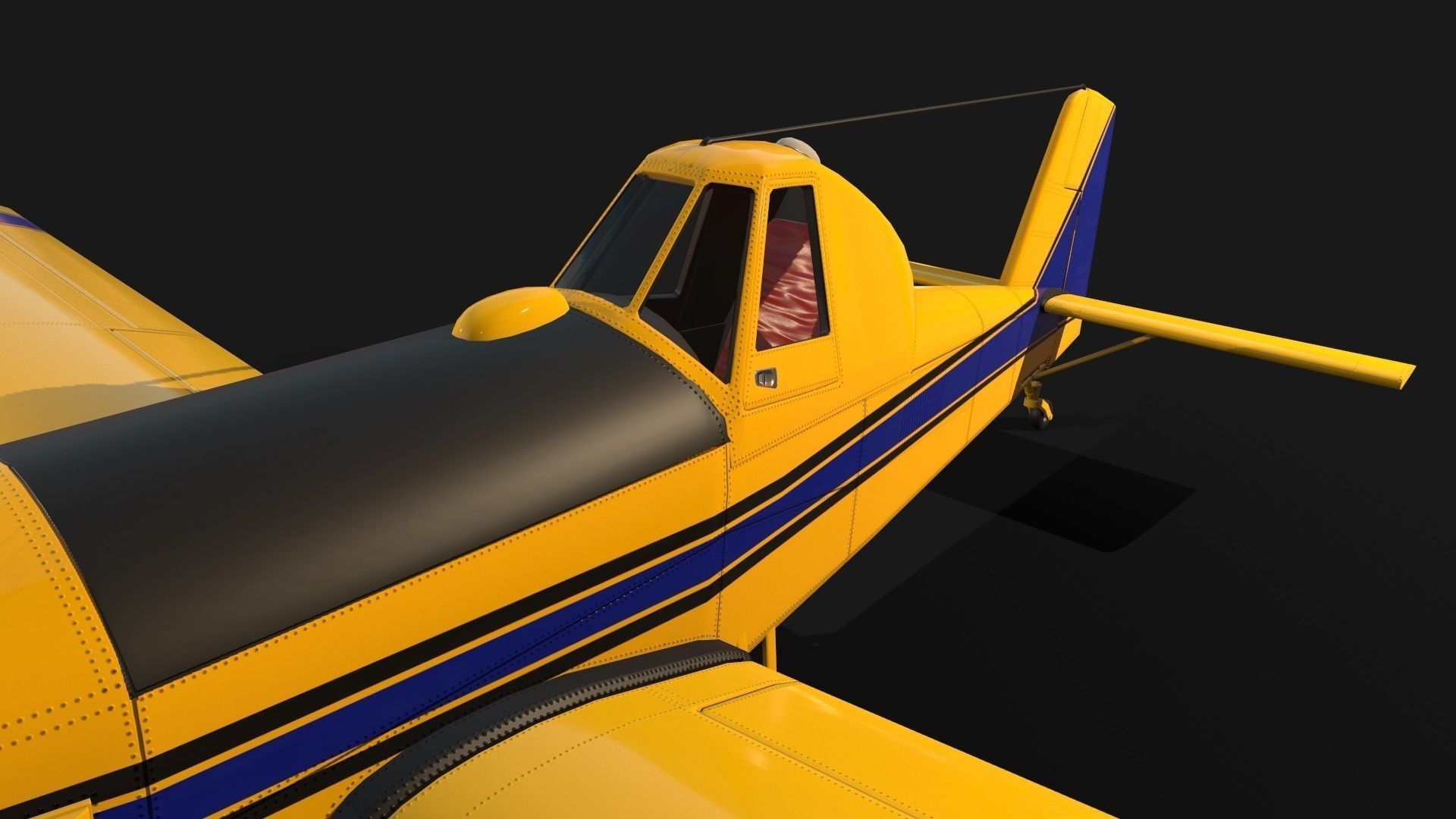 Low Poly PBR Crop Duster Low-poly 3D model_15