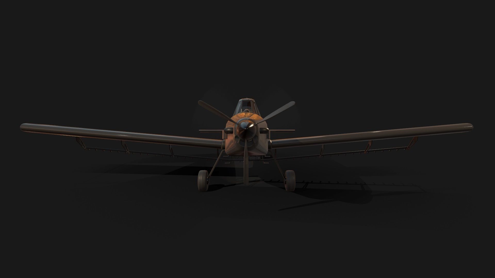 Low Poly PBR Crop Duster Low-poly 3D model_10