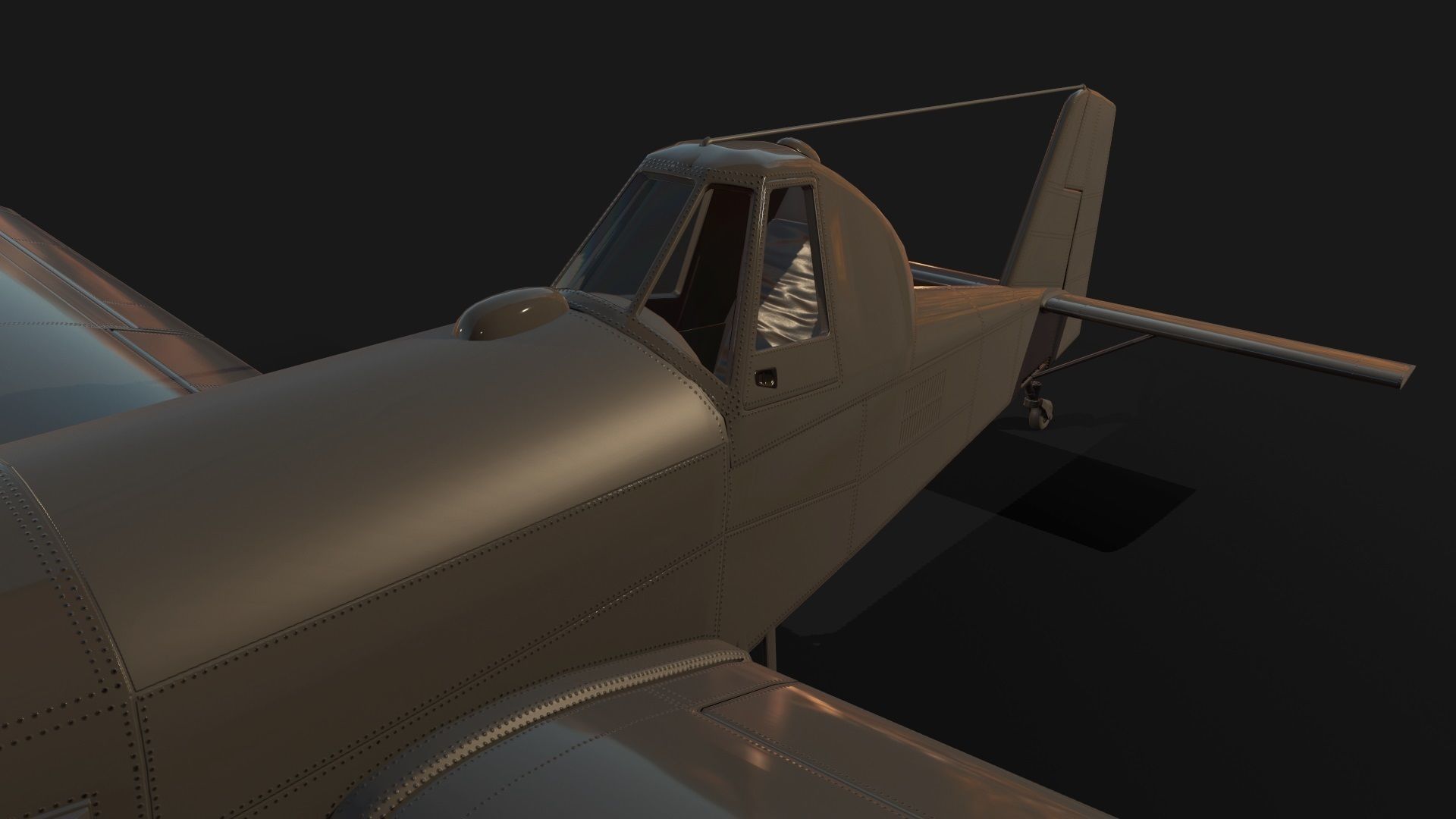 Low Poly PBR Crop Duster Low-poly 3D model_16