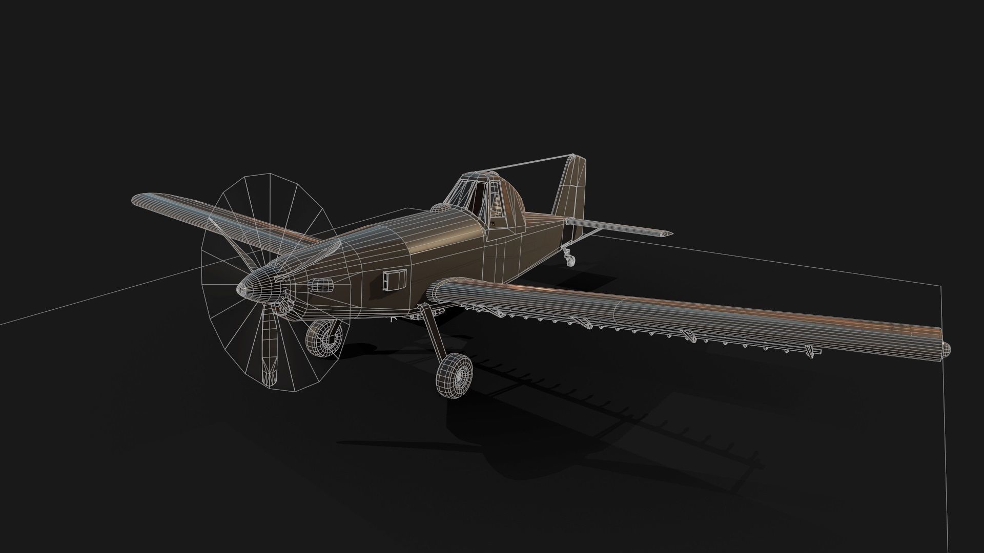 Low Poly PBR Crop Duster Low-poly 3D model_5