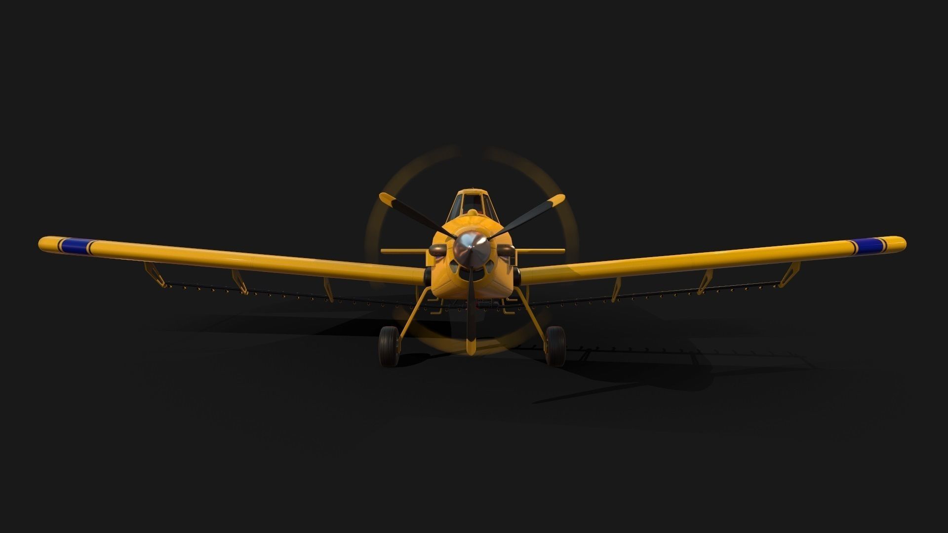 Low Poly PBR Crop Duster Low-poly 3D model_9