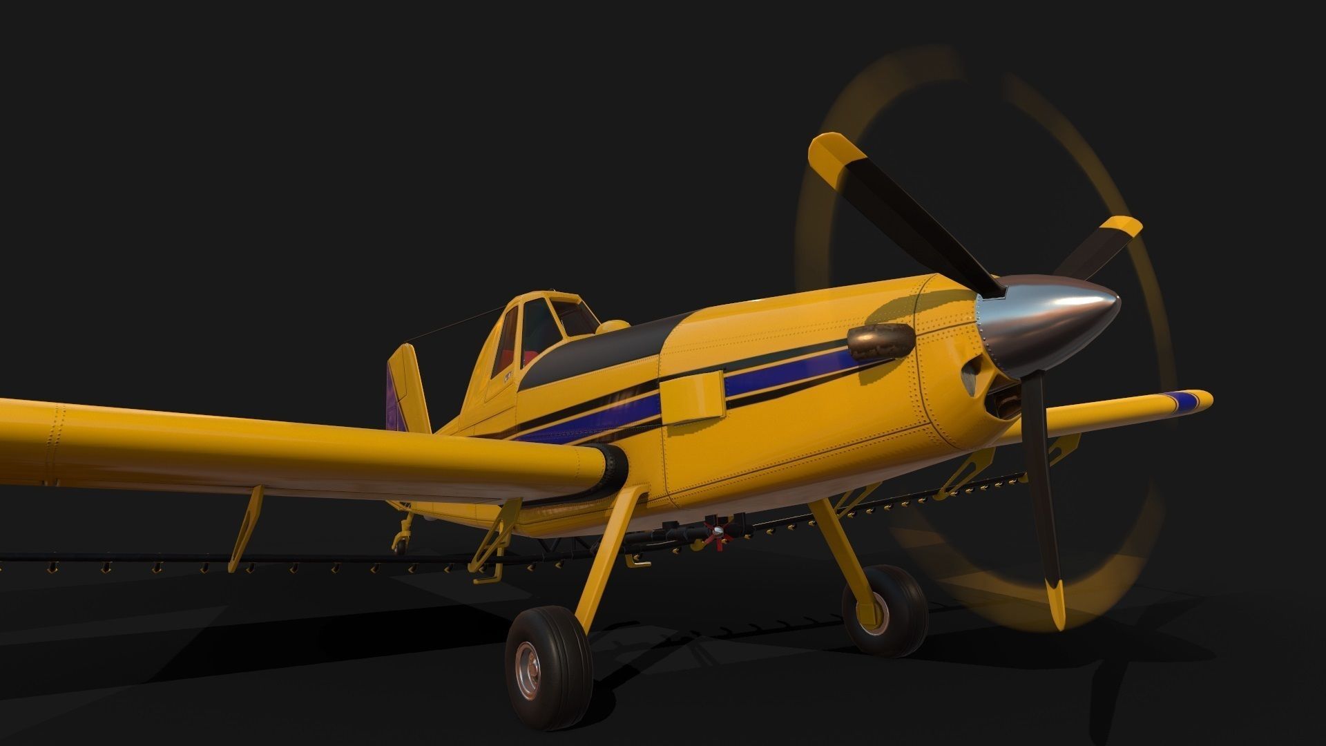Low Poly PBR Crop Duster Low-poly 3D model_18