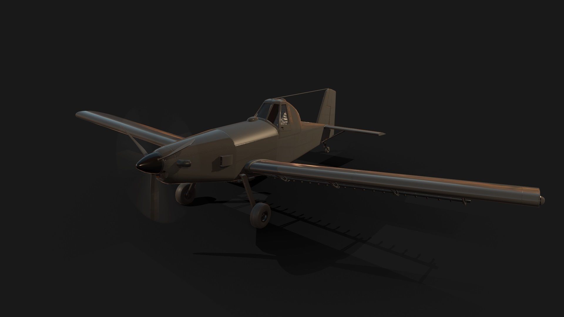 Low Poly PBR Crop Duster Low-poly 3D model_4
