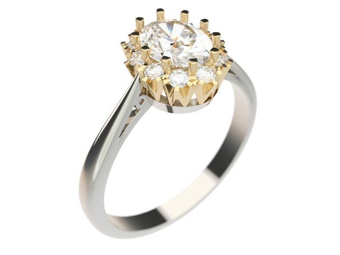 Ring oval diamond engagement