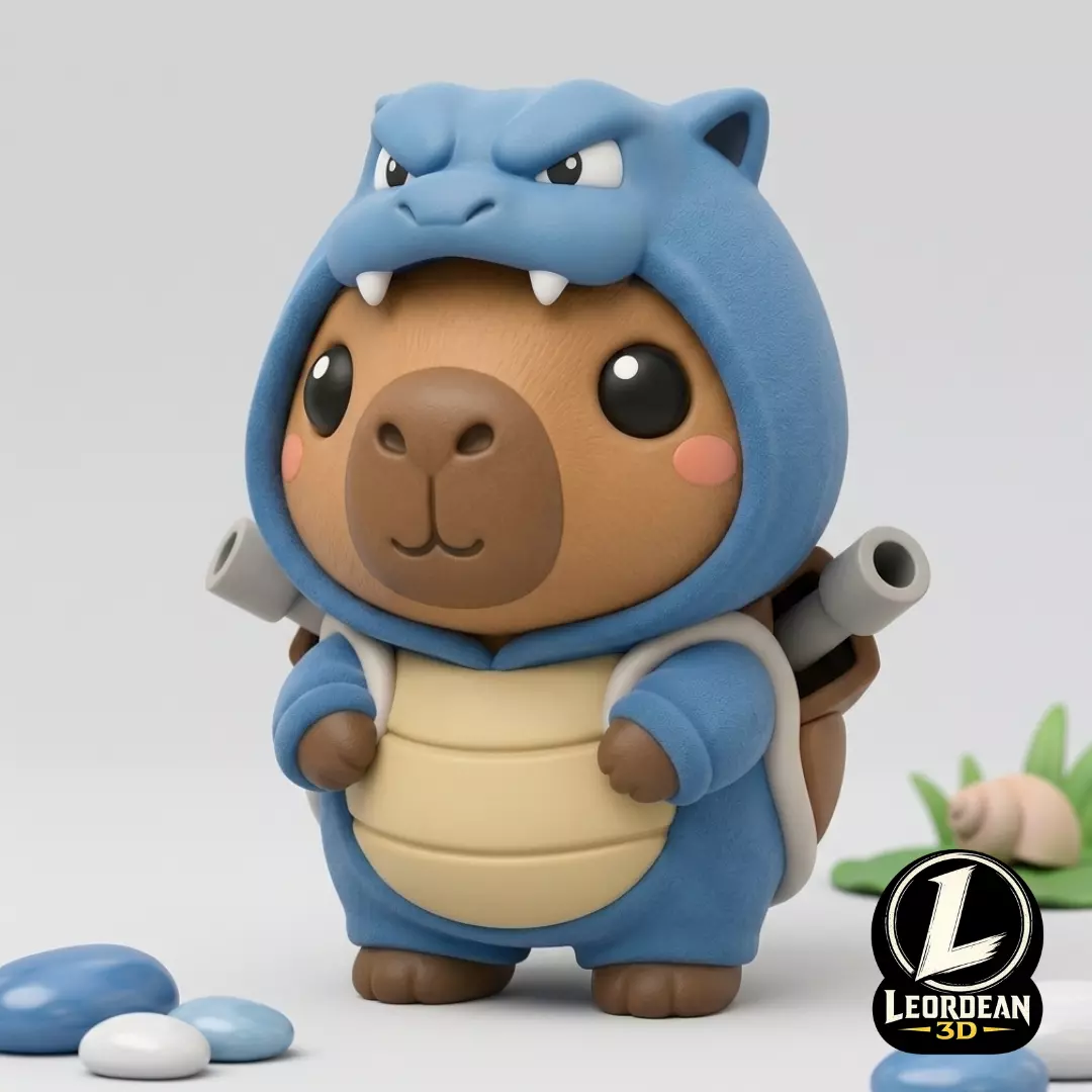 Blastoise Costume Capybara Chibi 3D Printable Collectible 3D print model