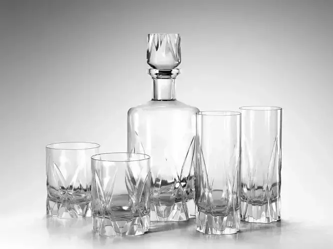 Icebreaker Decanter and Tumblers 3D model