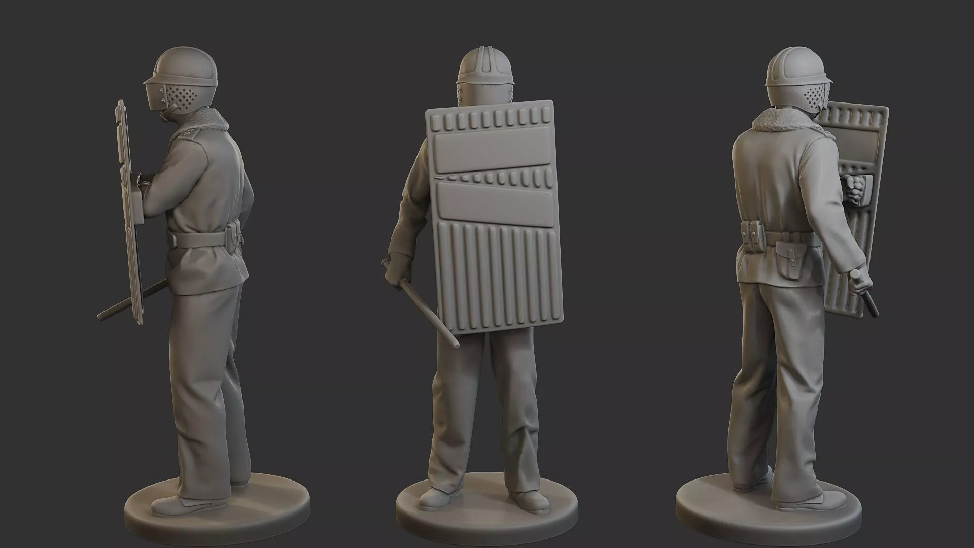 Czech communist riot police CCRP1 004 3D print model