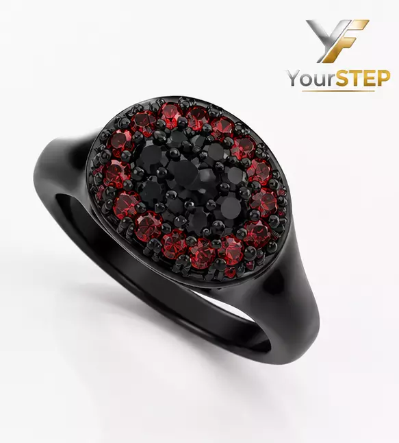 Black Rhodium Ruby Ring 3D print model