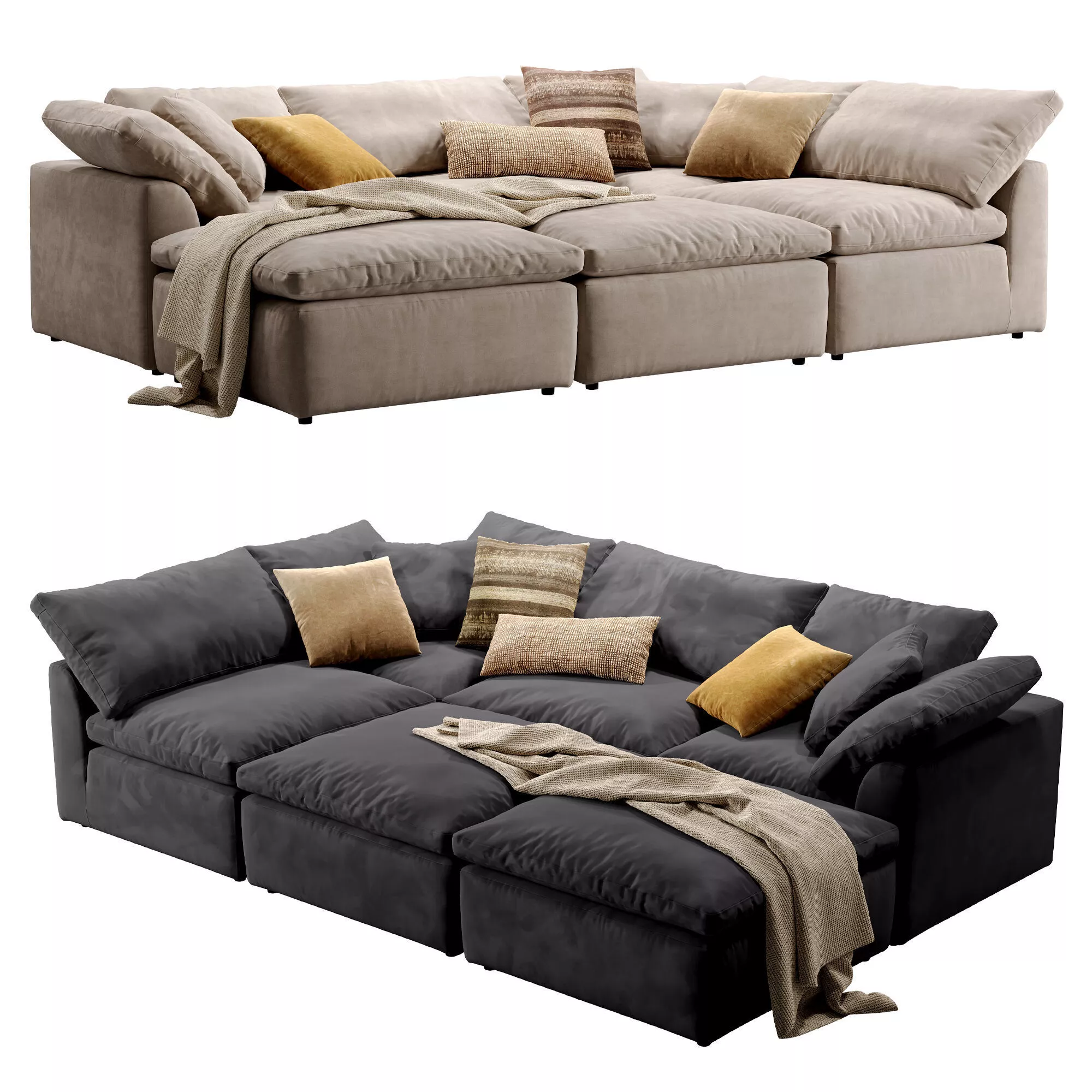 Cloud Large Modular Sofa 3D model