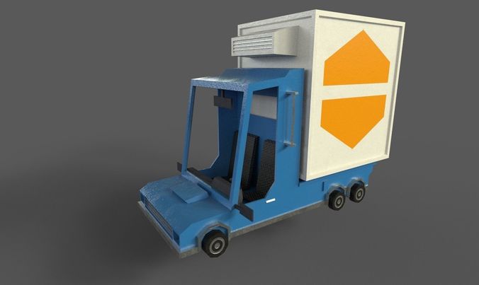 Toon Truck Low-poly 3D model