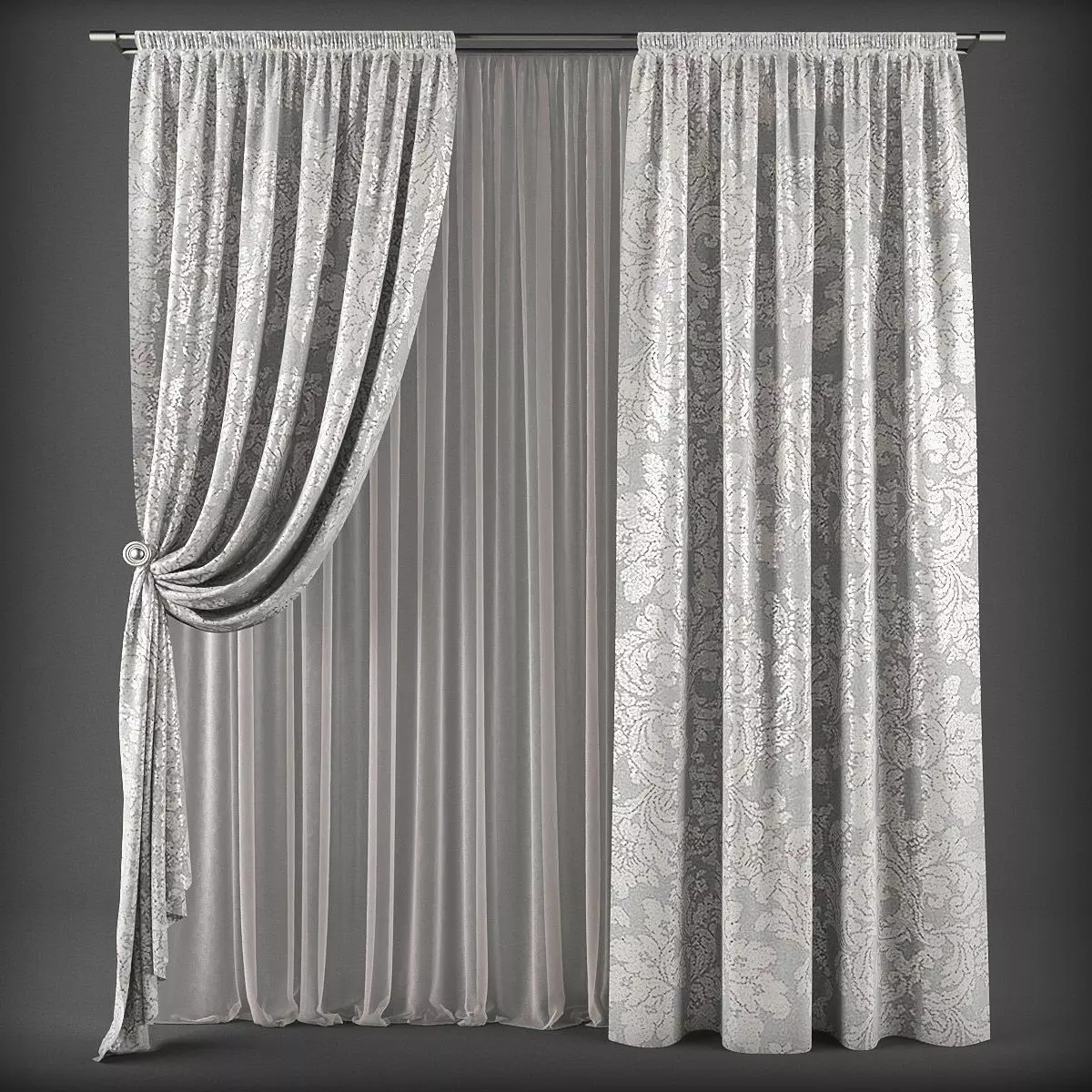 Curtain 3D model 280 Low-poly 3D model_0