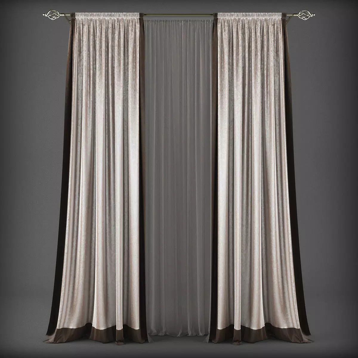 Curtain 3D model 282 Low-poly 3D model_0