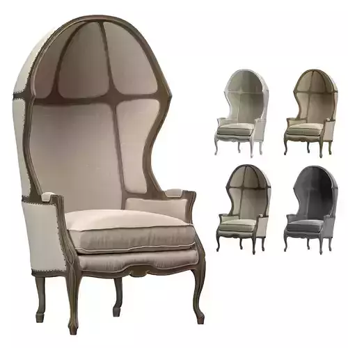 ARMCHAIR WITH VERSAILLES DOME Low-poly 3D model