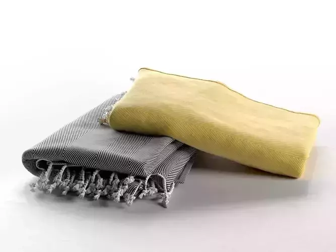 Blue and Yellow Towels 3D model