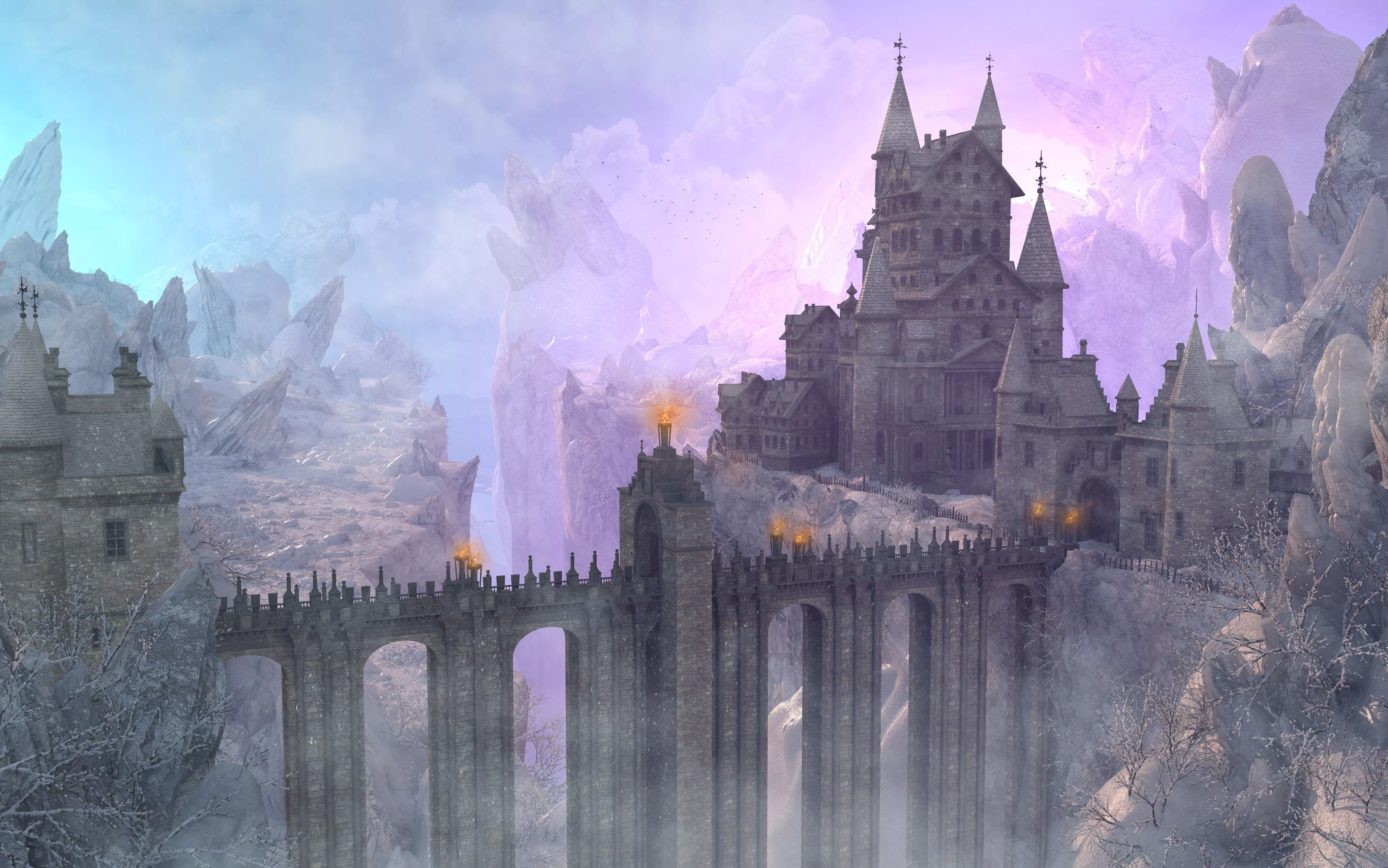 Fantasy Winter Iceberg Castle 3D model