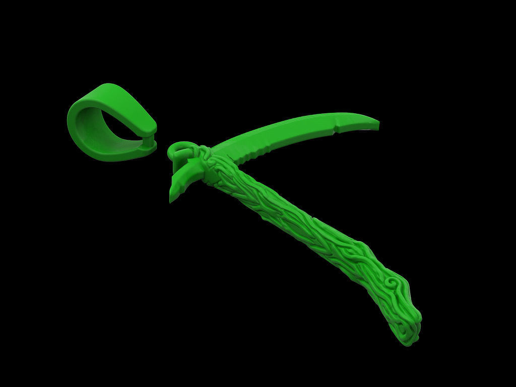 Scythe pendant 3D print model_7