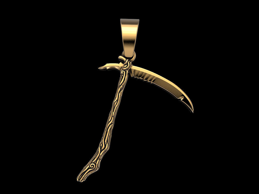 Scythe pendant 3D print model_5