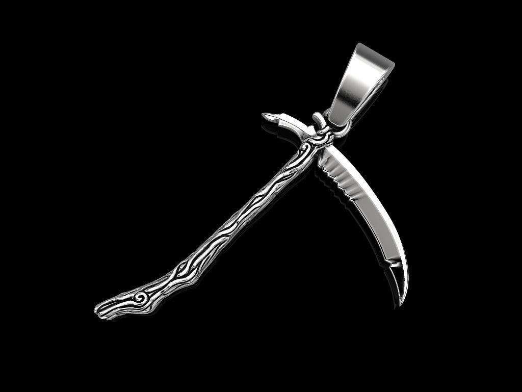 Scythe pendant 3D print model_1