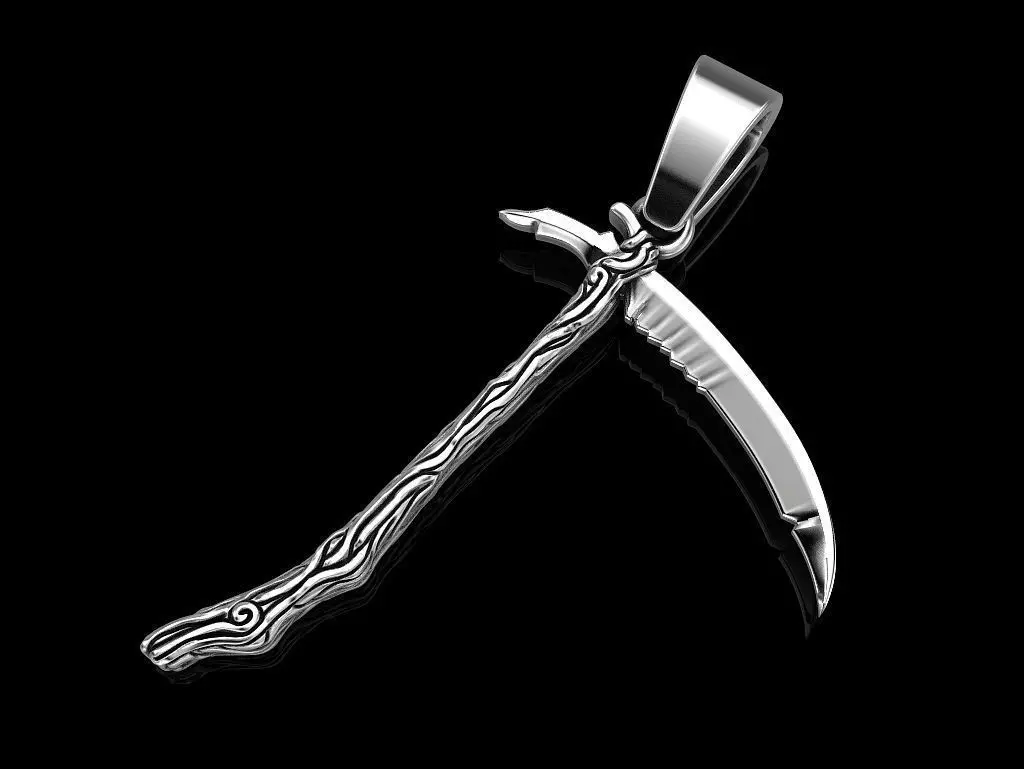 Scythe pendant 3D print model_0