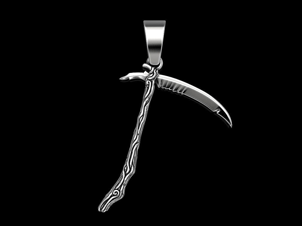 Scythe pendant 3D print model_4