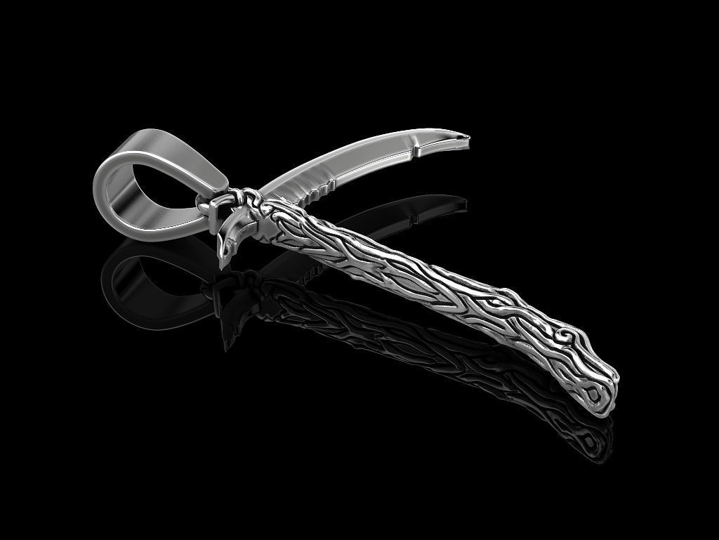 Scythe pendant 3D print model_2