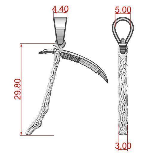 Scythe pendant 3D print model_8