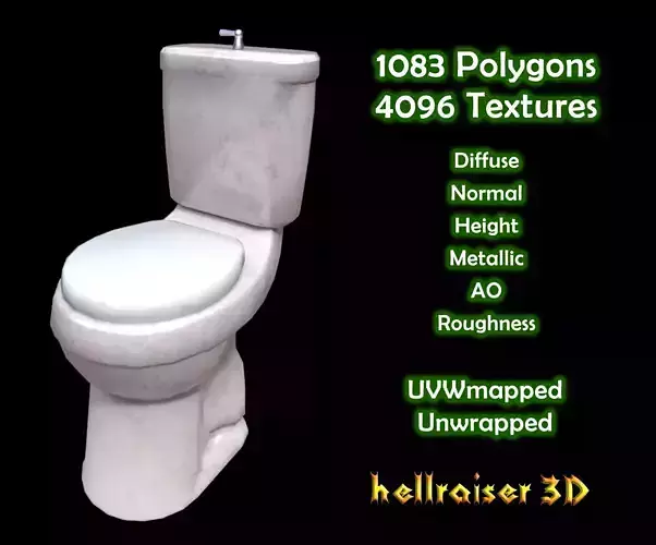 Clean Toilet - PBR - Textured