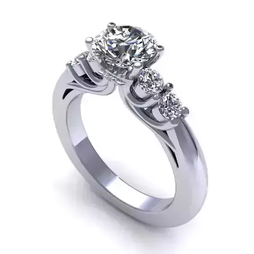 Two Sid Stone Diamond Ring 3D print model