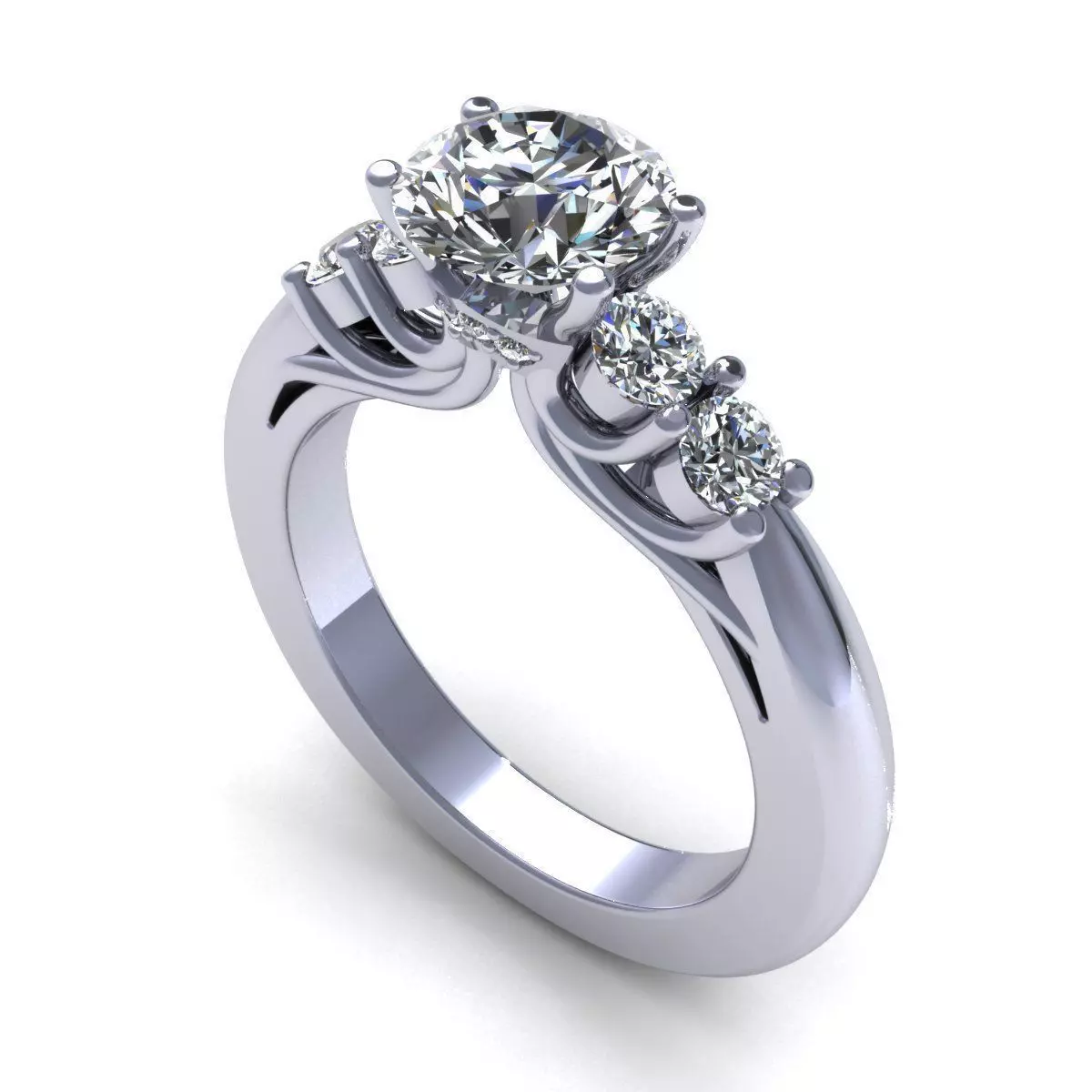 Two Sid Stone Diamond Ring 3D print model
