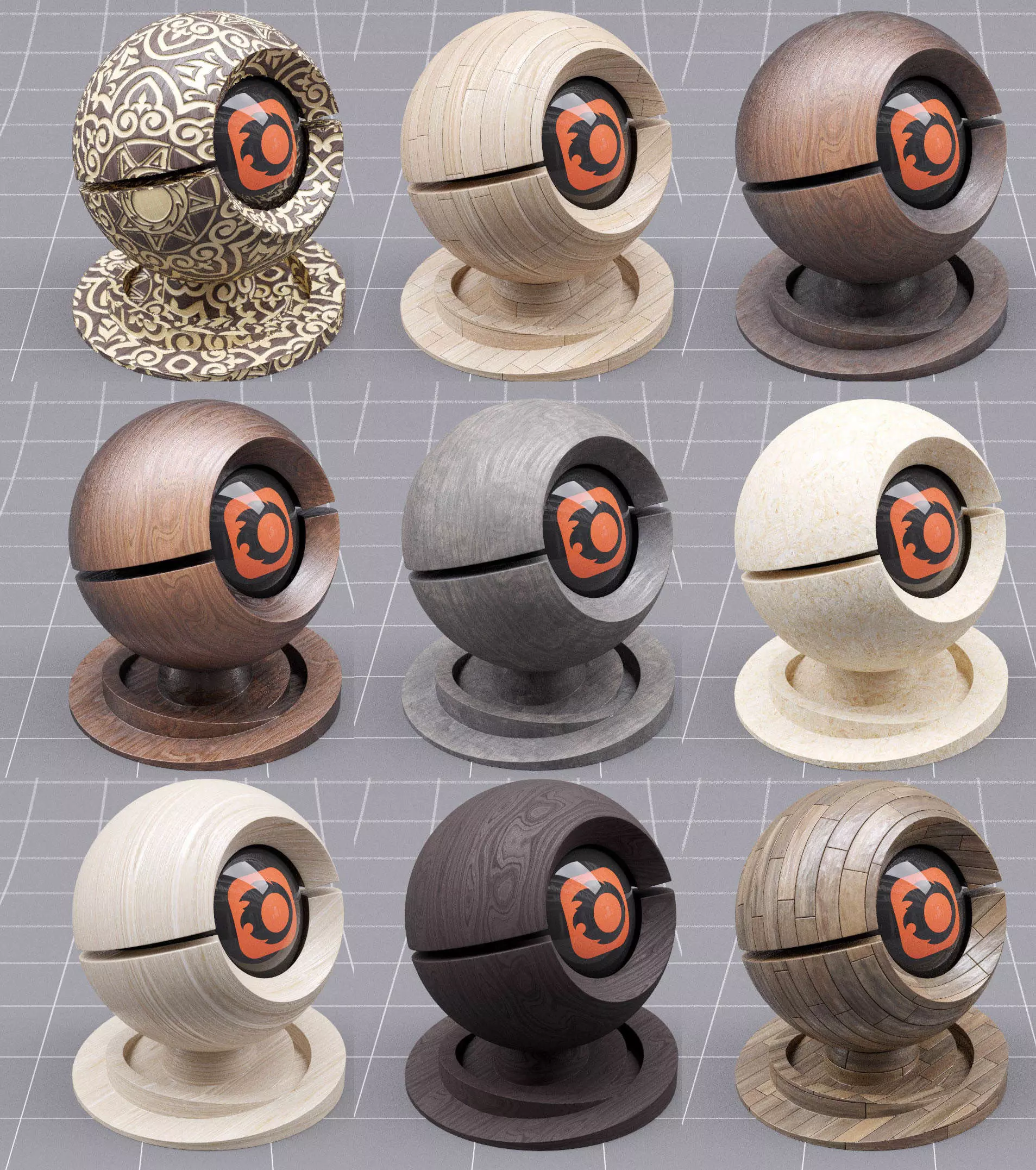 Wood Shader Pack Low-poly 3D model