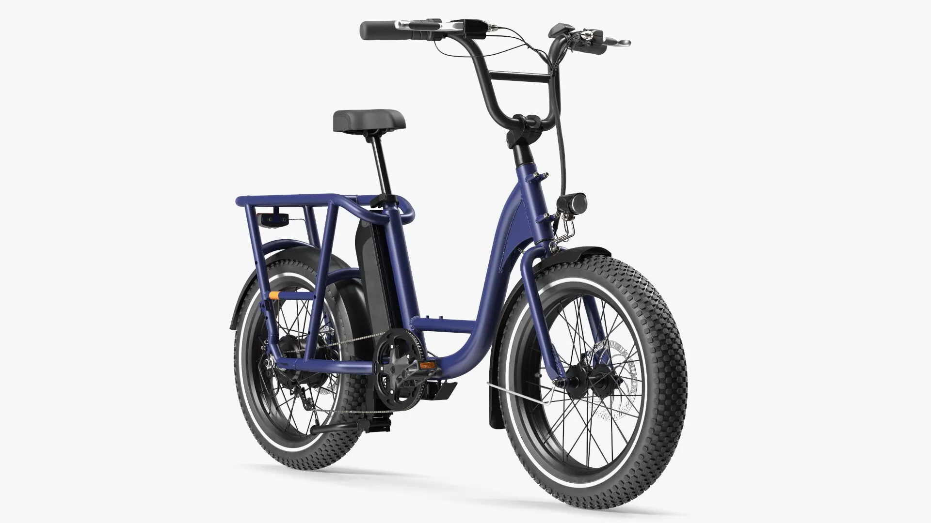 Electric Cargo Bike Blue Rigged 3D model