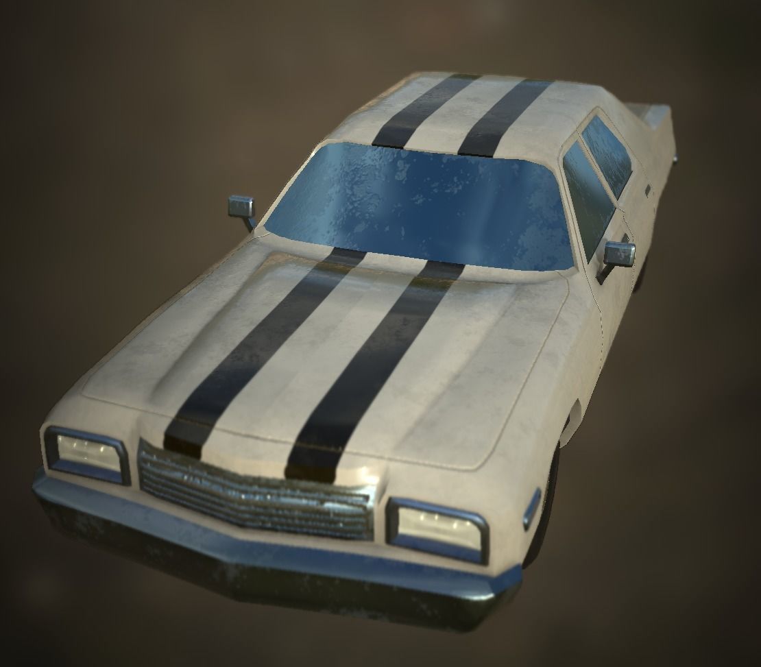 PBR Large American Car low-poly AR VR Low-poly 3D model_3