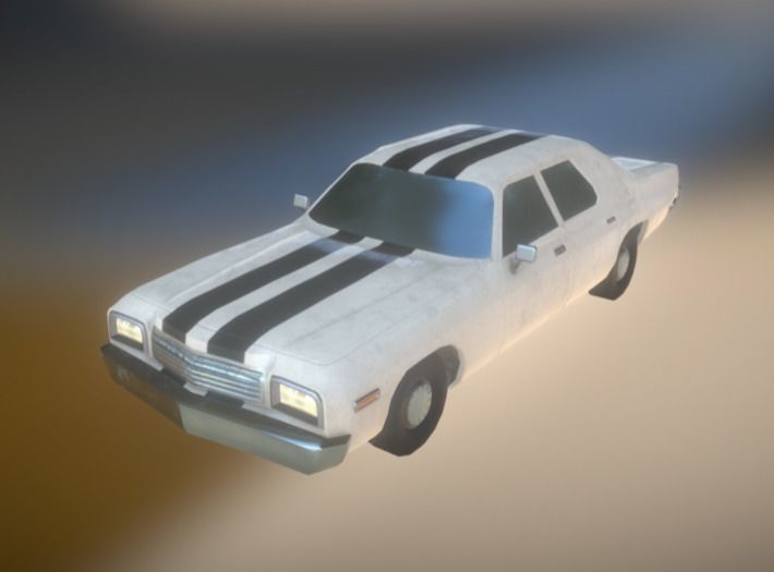PBR Large American Car low-poly AR VR Low-poly 3D model_4