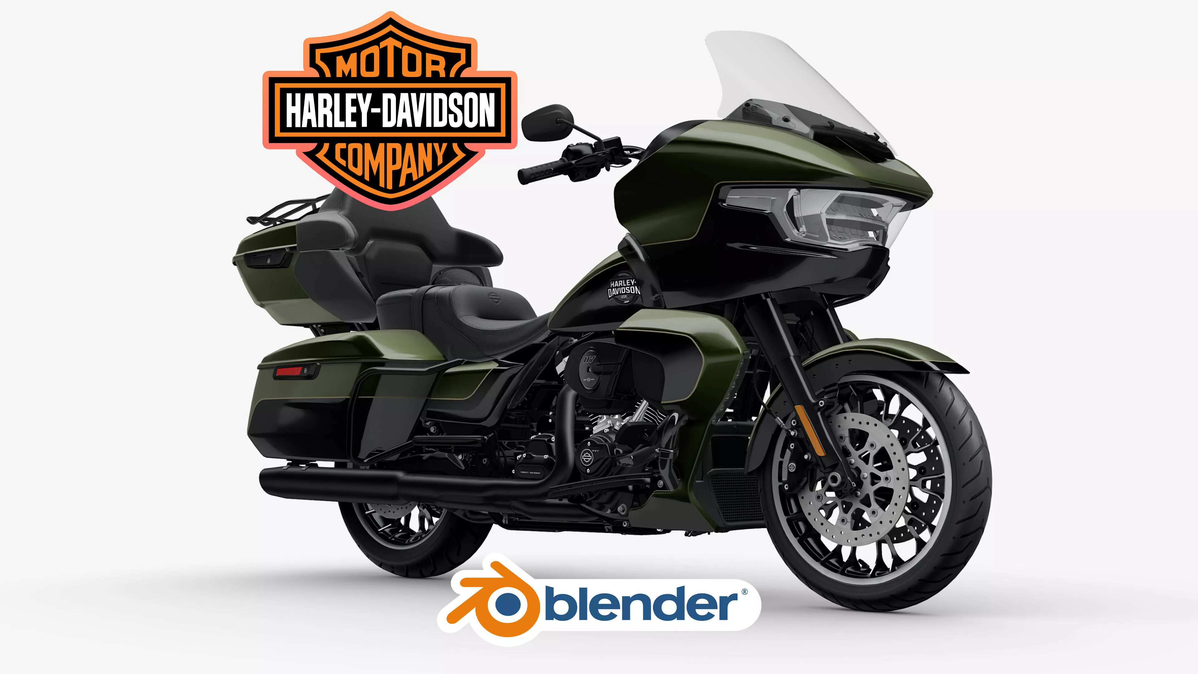2026 Harley Davidson Road Glide Limited Motorcycle Bike Low-poly 3D model
