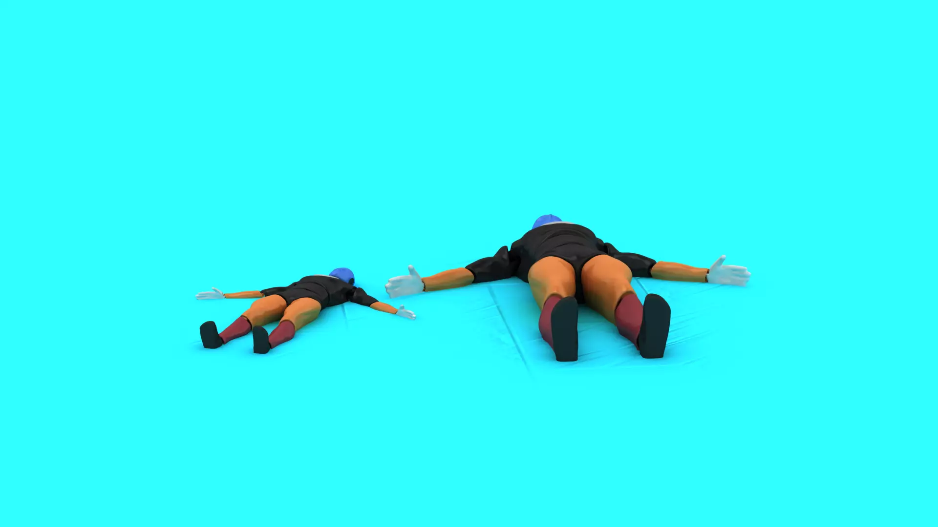 Stylized 3D Cartoon Character Pair 3D print model