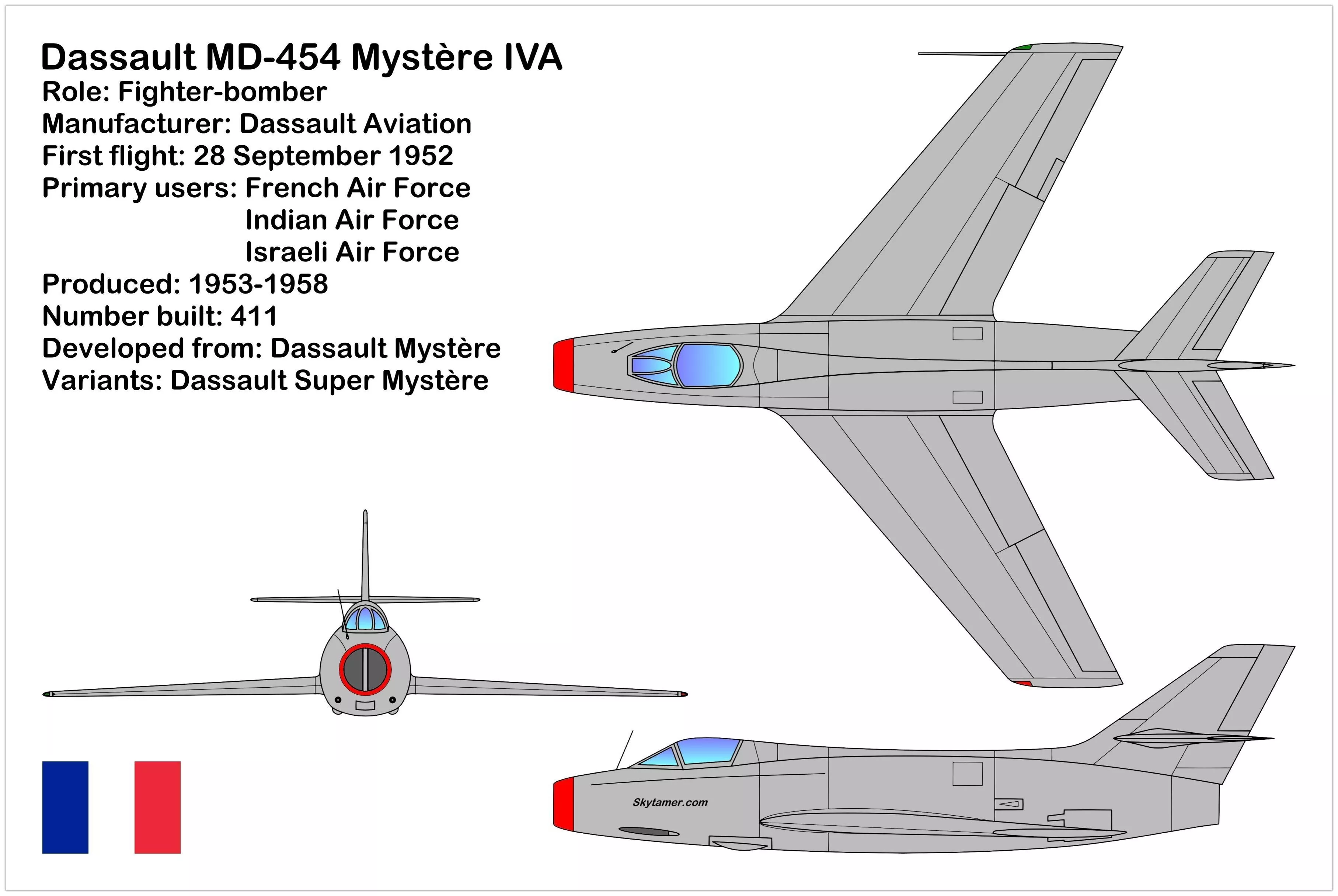 dassault mystere IV 3D print model