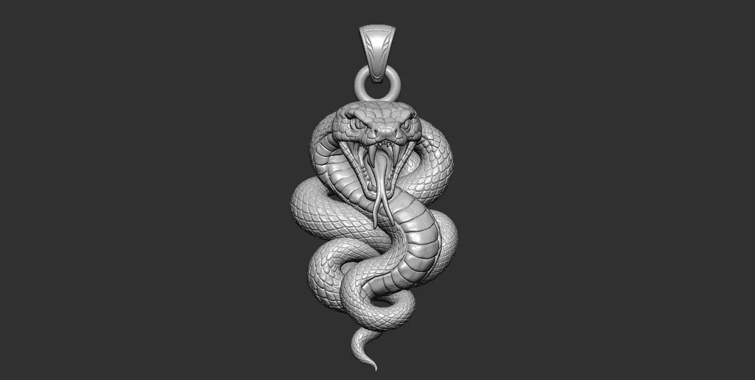 King Cobra Snake Pendant STL 3D print model