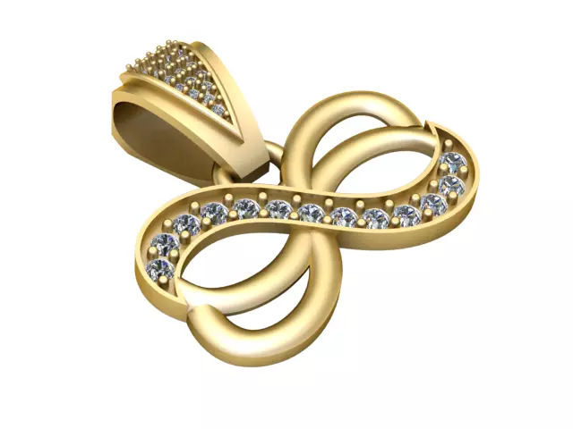 Infinity Diamond Loop Pendant 3D print model