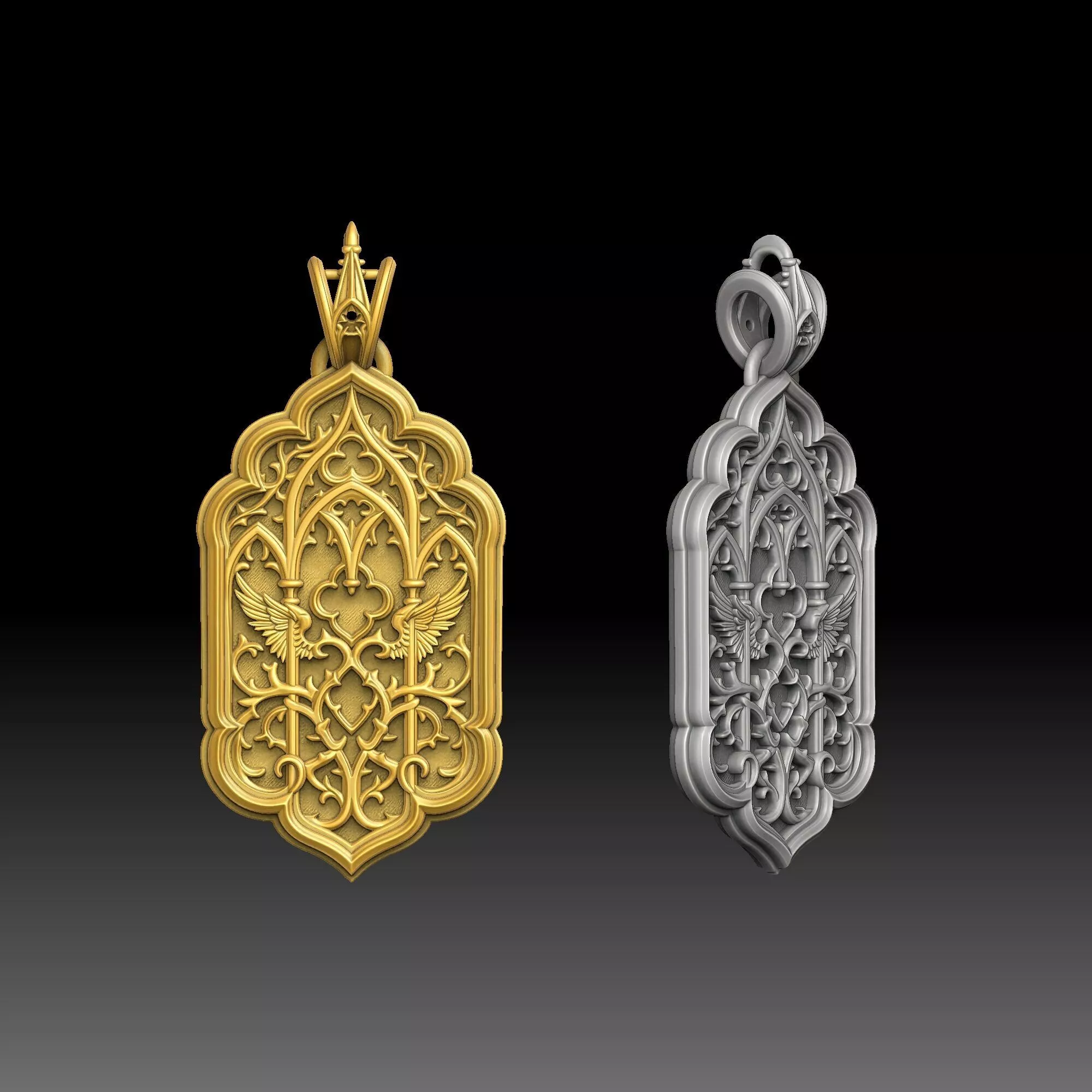 Modern Dark Medallions- one inch pendant 3D print model