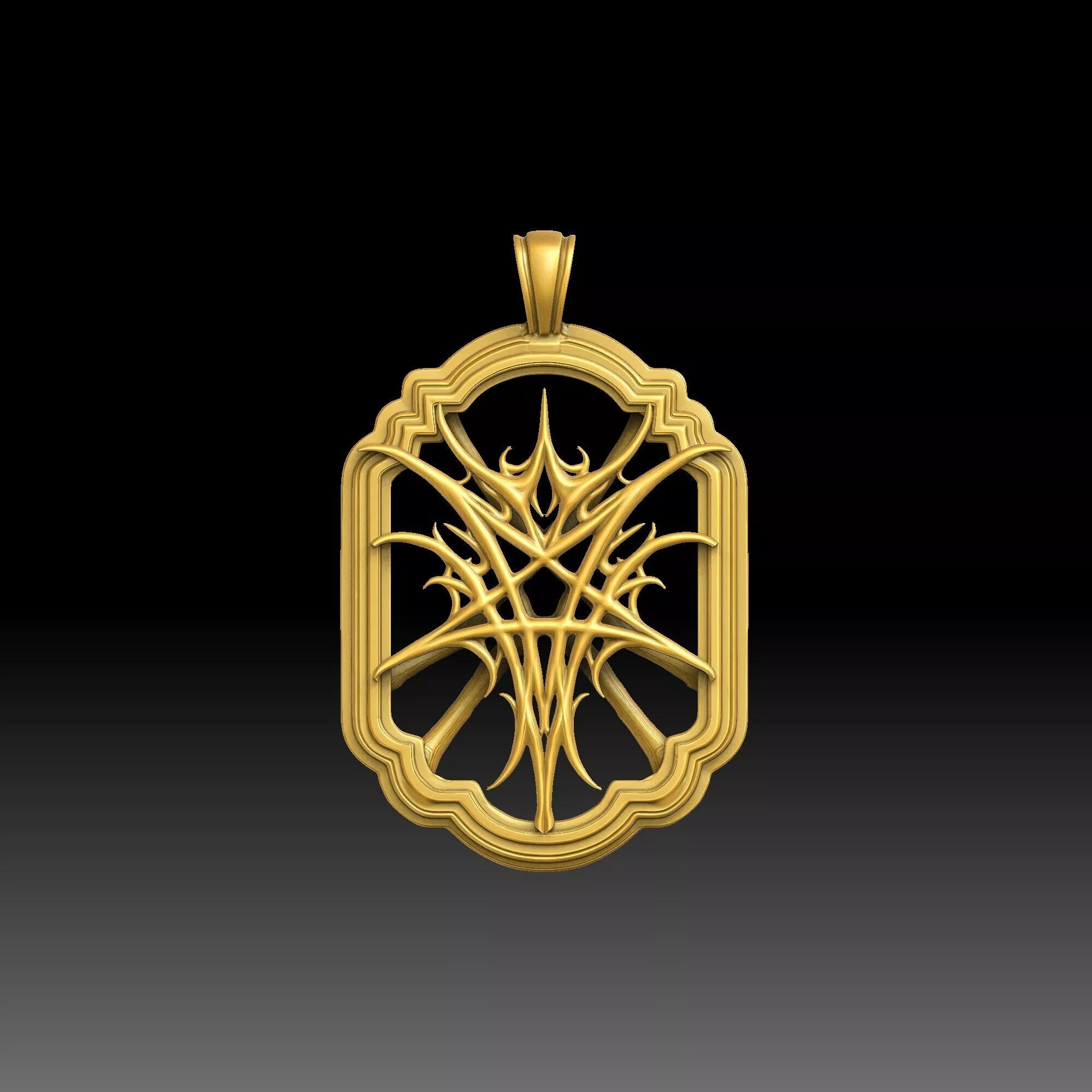 Modern Dark Medallions- one inch pendant 3D print model